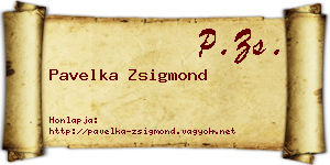Pavelka Zsigmond névjegykártya